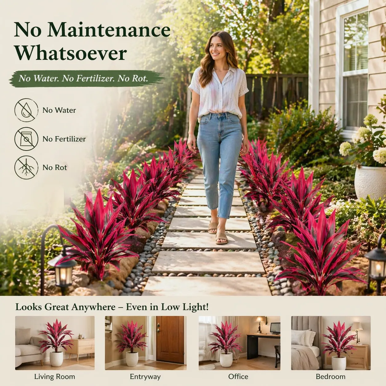 2‑Pack 21.6" Artificial Cordyline Plant - 图片 3