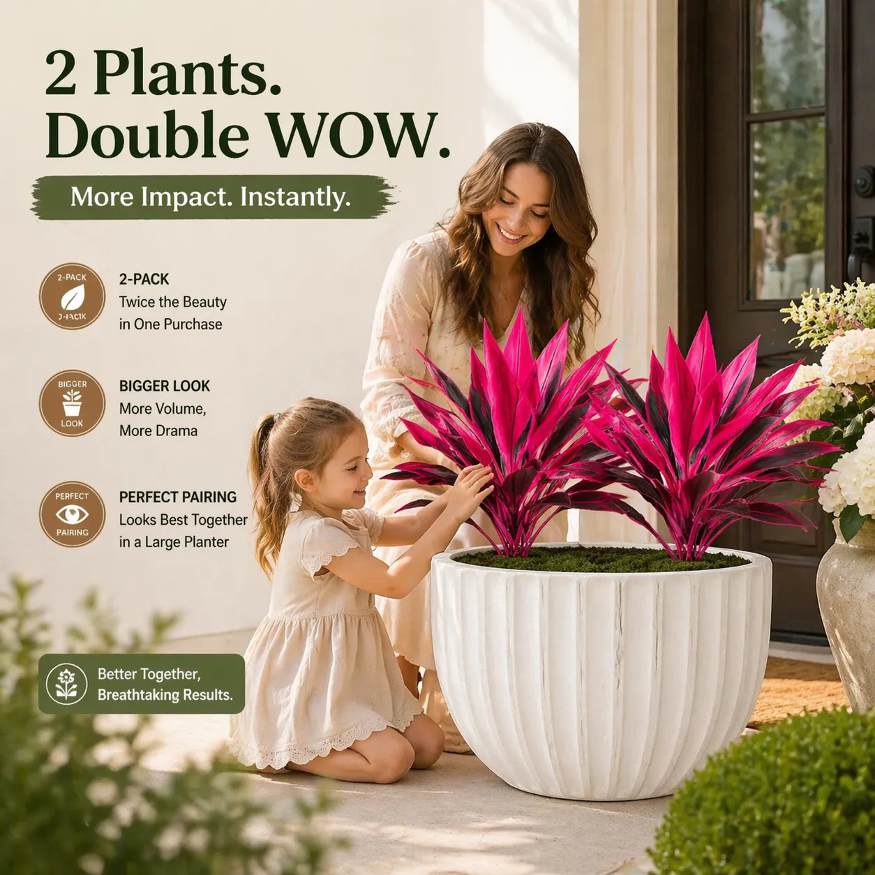 2‑Pack 21.6" Artificial Cordyline Plant - 图片 2