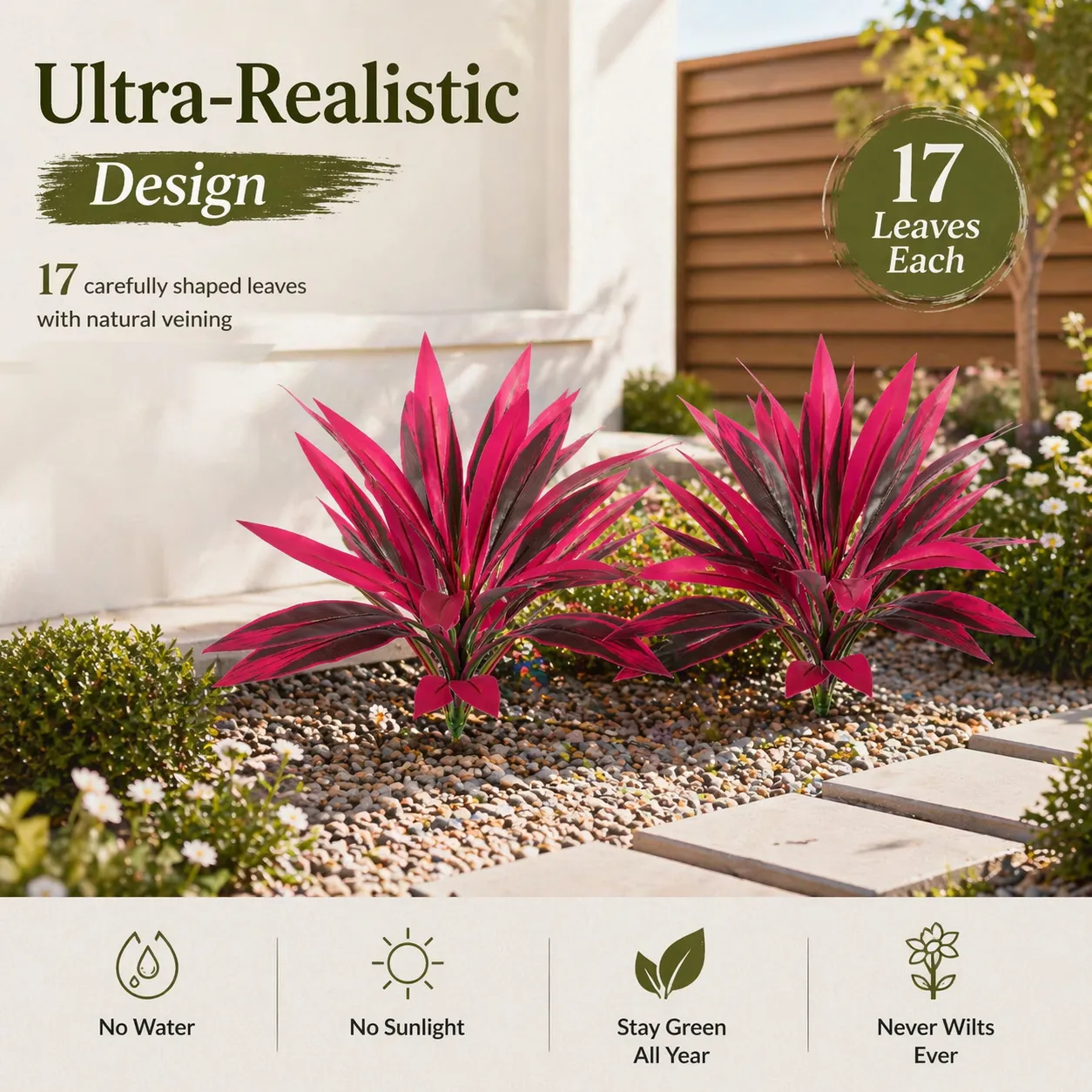2‑Pack 21.6" Artificial Cordyline Plant - 图片 10