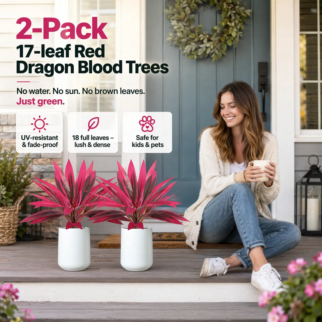 2‑Pack 21.6" Artificial Cordyline Plant - 图片 8