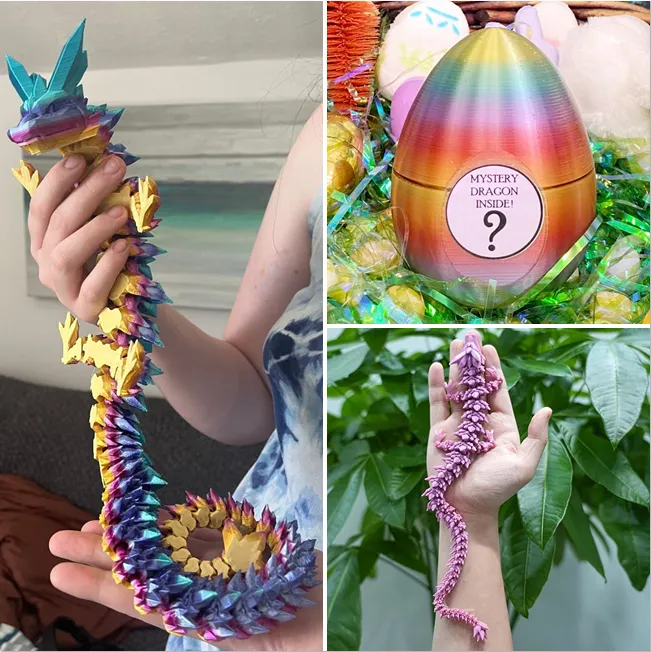 Articulated Crystal Dragon and Dragon Egg - 图片 2