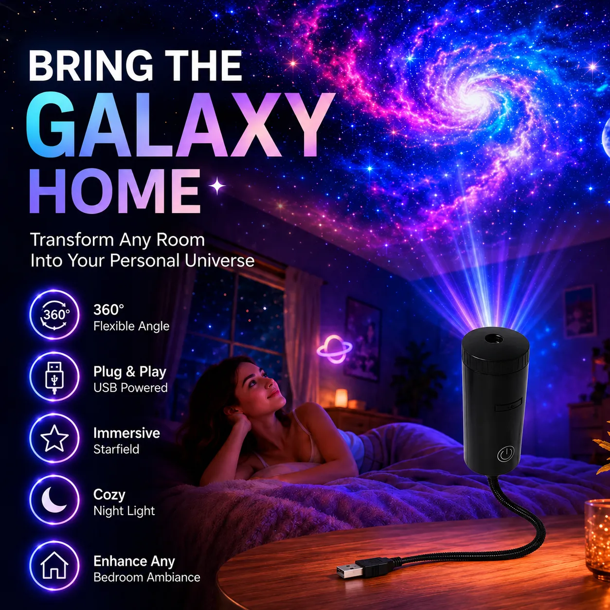 ✨ Plug-and-Play HD Star Projecto - 图片 2